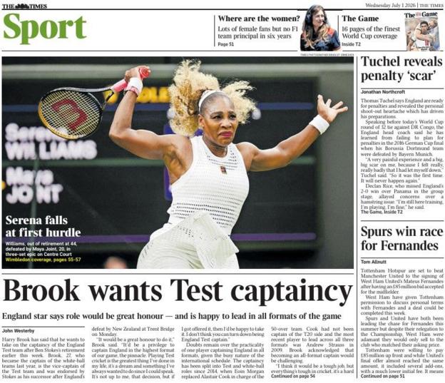 The Times back page