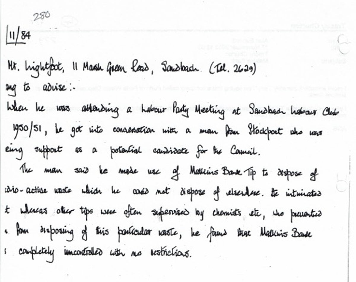 A handwritten note