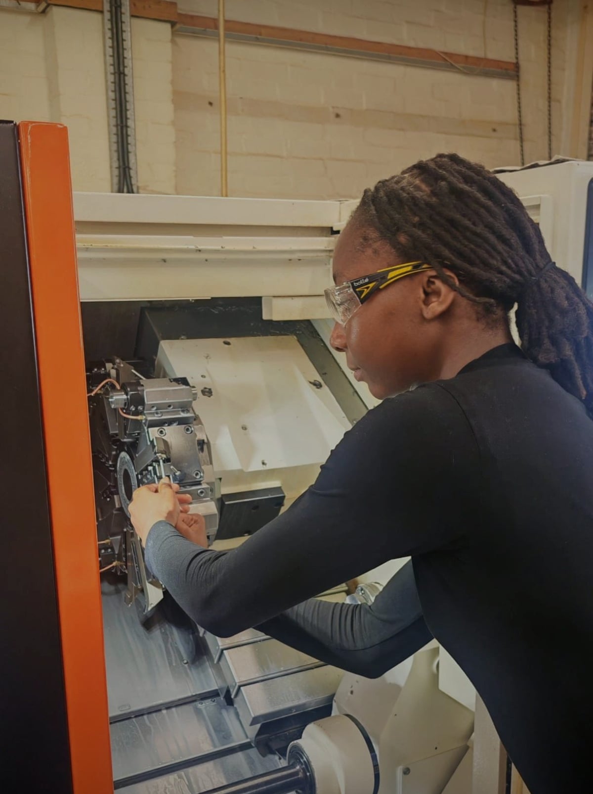 Savannah Morgan working on machinery at Silverstone UTC