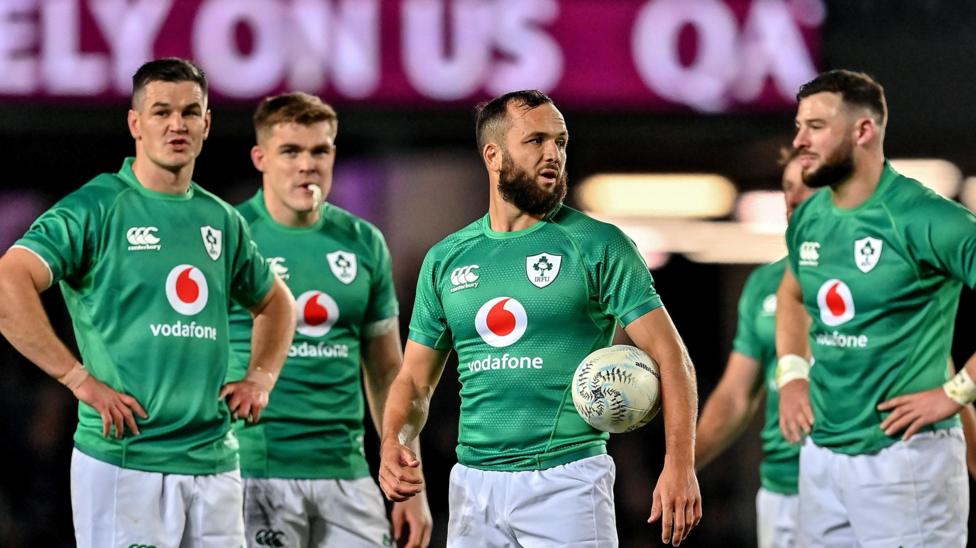 Johnny Sexton, Garry Ringrose, Jamison Gibson-Park and Robbie Henshaw 