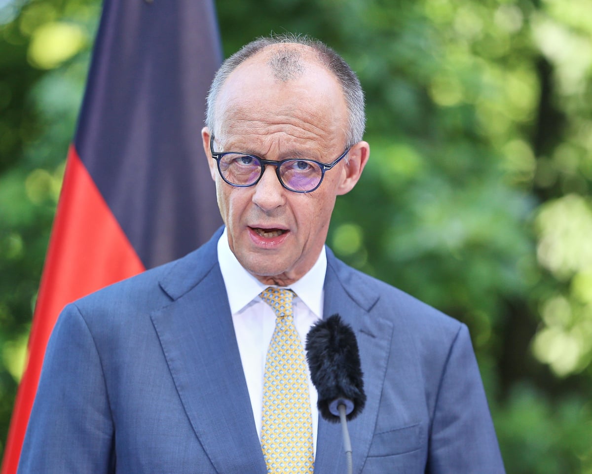 German chancellor Friedrich Merz speaking after a coalition committee meeting in Berlin, Germany.