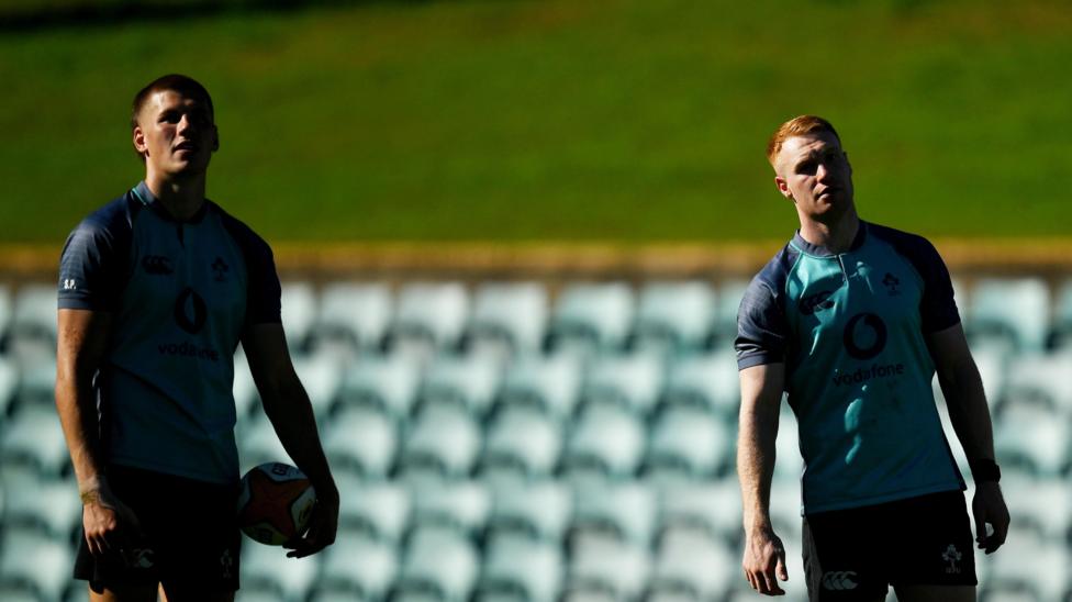 Sam Prendergast and Ciaran Frawley