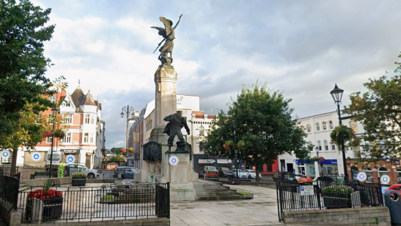 The war memorial in the Diamond area of the city. 