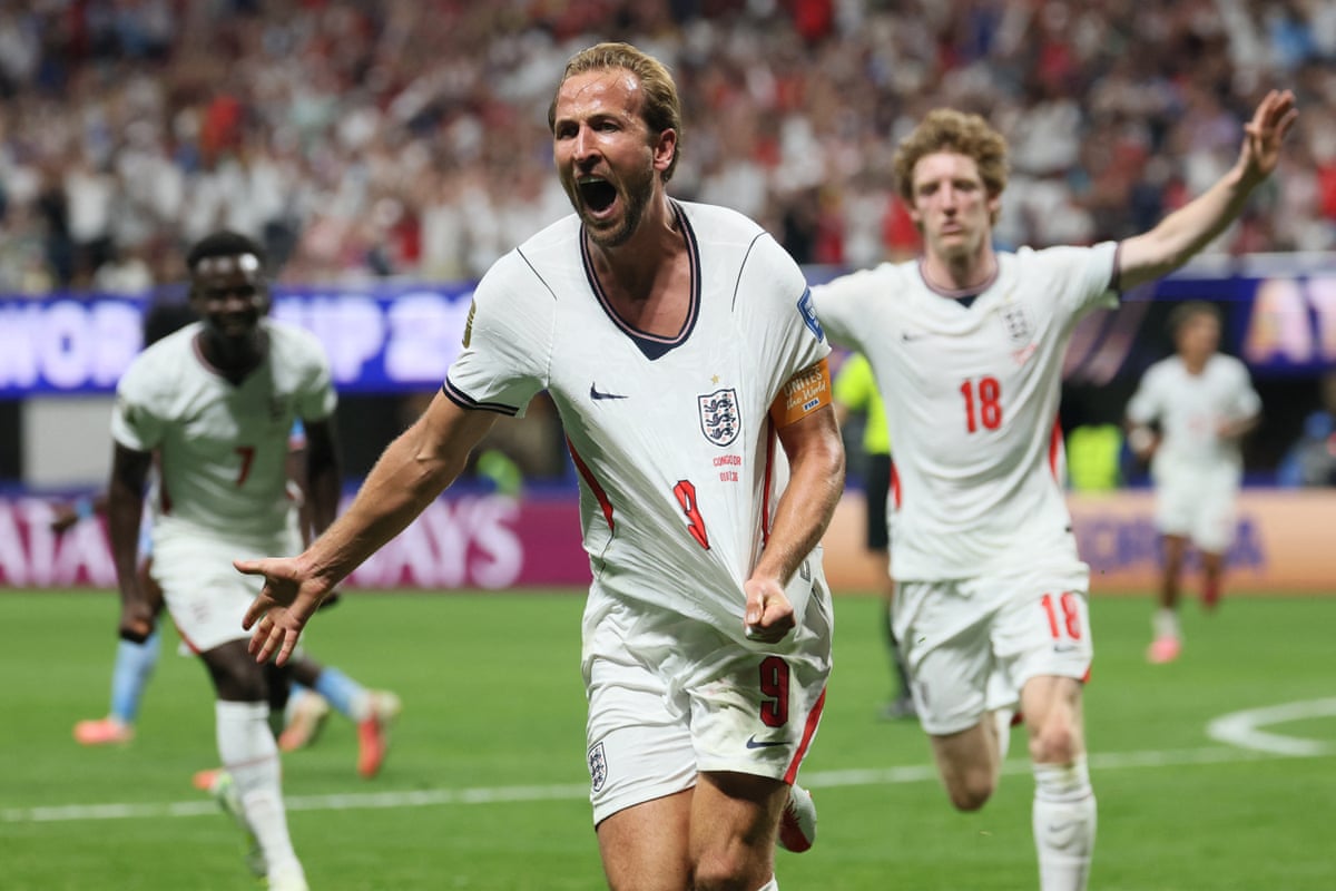 Harry Kane celebrates his second goal against DR Congo