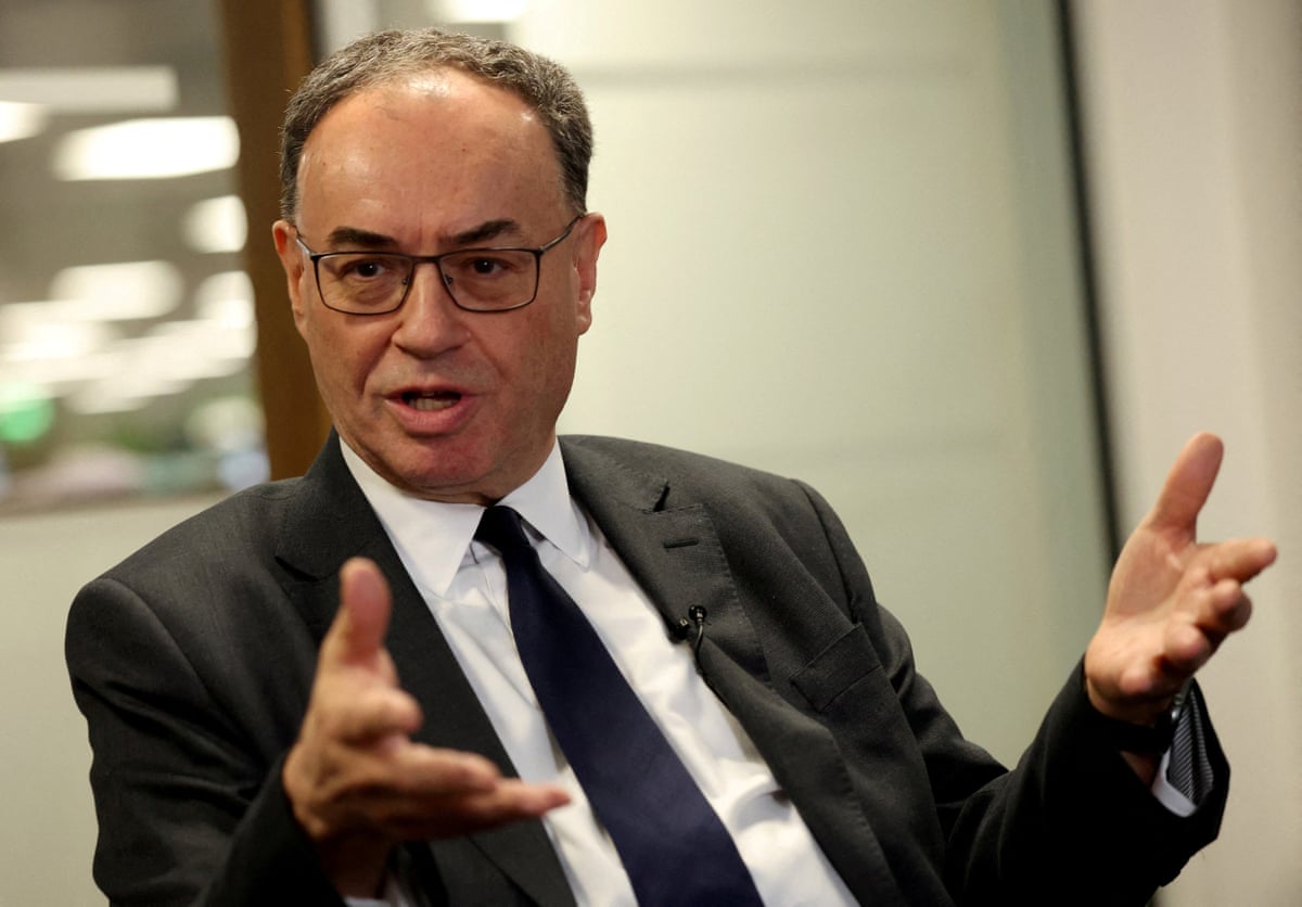 Bank of England governor Andrew Bailey in an office.