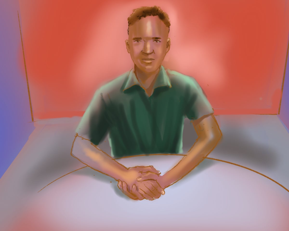 A court sketch depicts David William James during his committal hearing in Sydne on 12 December 2025.
