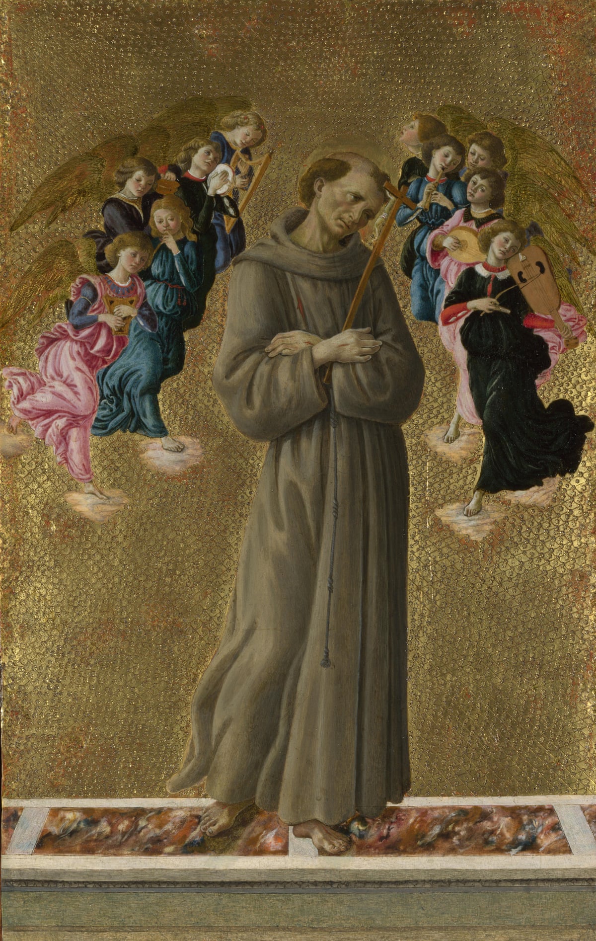 Saint Francis of Assisi with Angels by Sandro Botticelli, about 1475-80