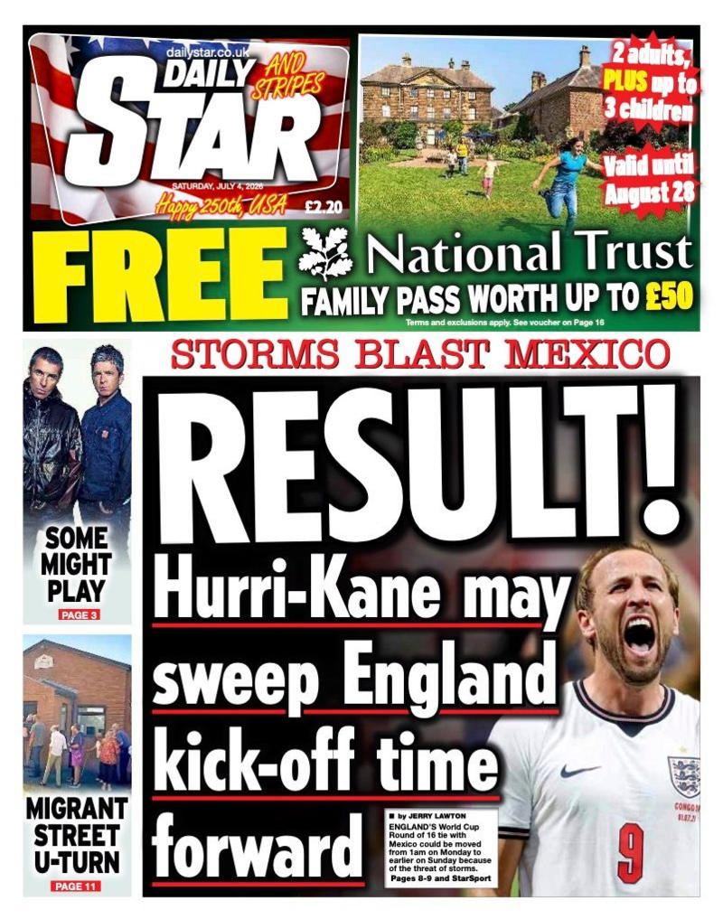 The headline on the front page of the Daily Star reads: “Result!”.