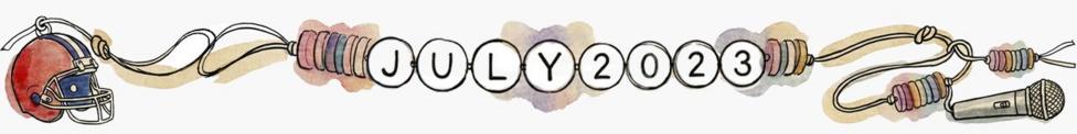 Watercolour-style illustration of a colourful wrapped beads threaded on a cord spelling 