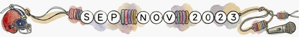 Watercolour-style illustration of a colourful wrapped beads threaded on a cord spelling 