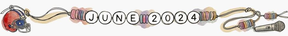 Watercolour-style illustration of a colourful wrapped beads threaded on a cord spelling 