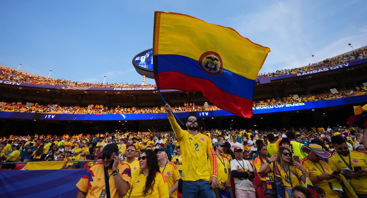 Fans gather prior to the match between Colombia and Ghana in Kansas City, Missouri.