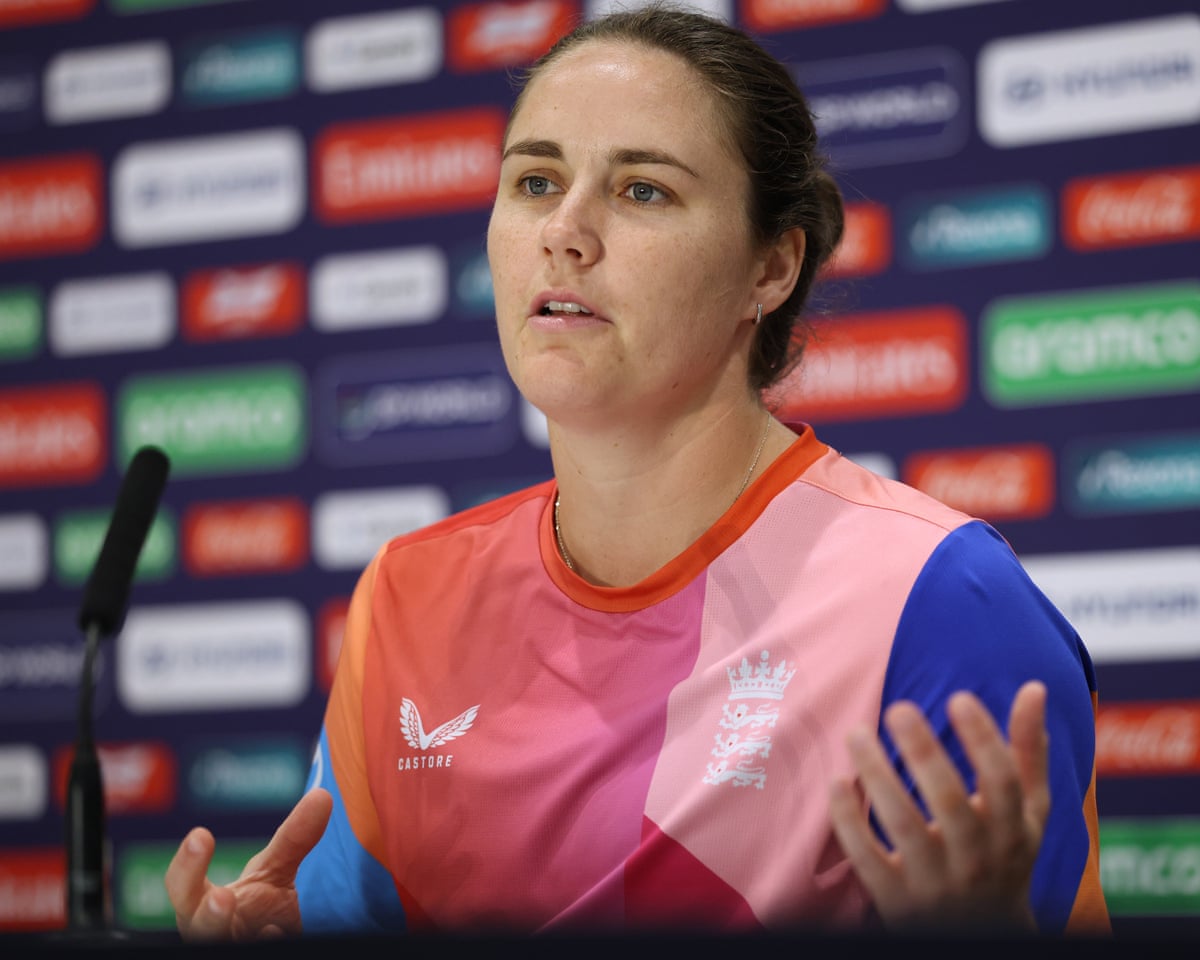 Nat Sciver-Brunt addresses the media before Sunday’s Women’s T20 World Cup final