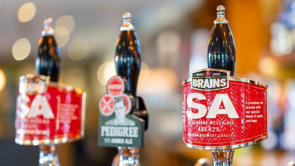 Brains SA beer on sale in a pub in Cardiff