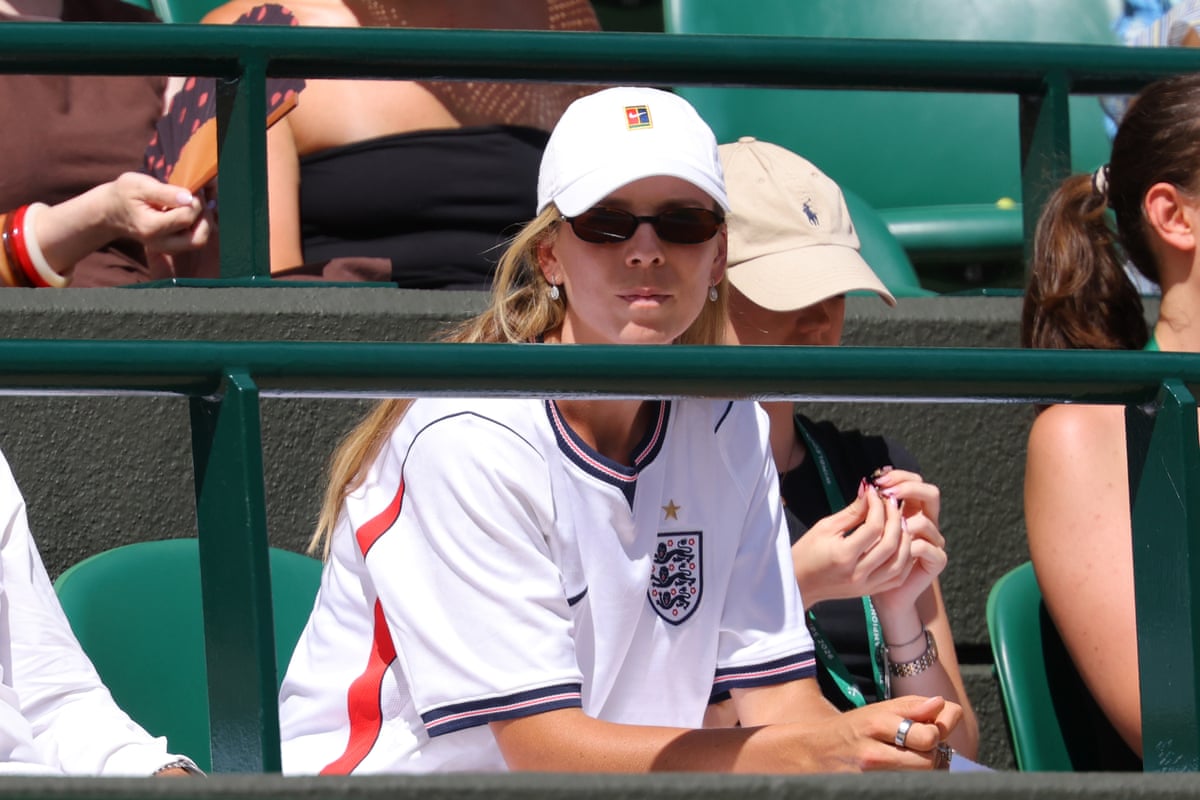 Katie Boulter looks on as fiance Alex de Minaur lost at Wimbledon.