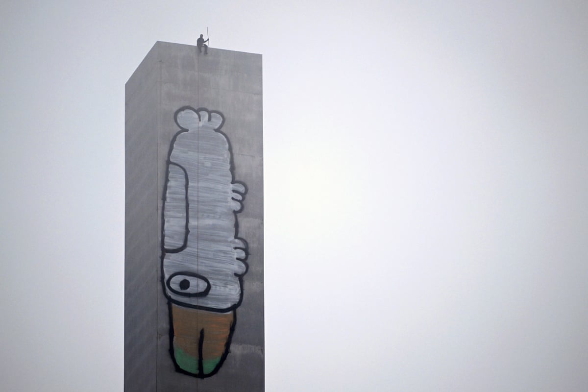 Graffiti on the eastern pylon of the Bolte Bridge in Melbourne