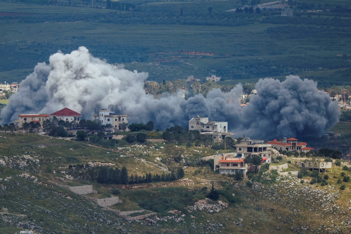 Smoke rises from southern Lebanon, as seen from the Israeli side of the Israel-Lebanon border in May.