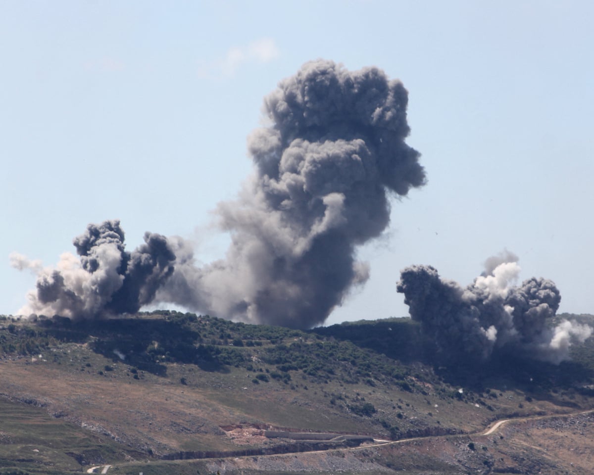 Smoke rises following an Israeli strike on Mazraat Aali et Taher in Lebanon in May.