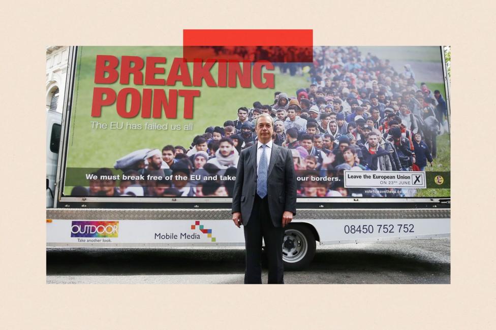 Nigel Farage launches a new Ukip EU referendum poster campaign in Smith Square, London