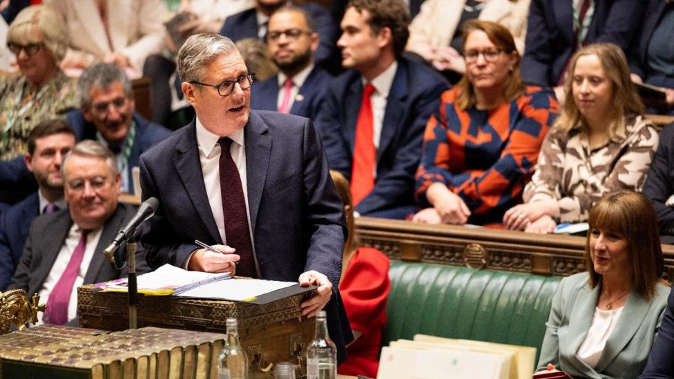 Sir Keir Starmer speaking in the House of Commons during Prime Minister's Questions.