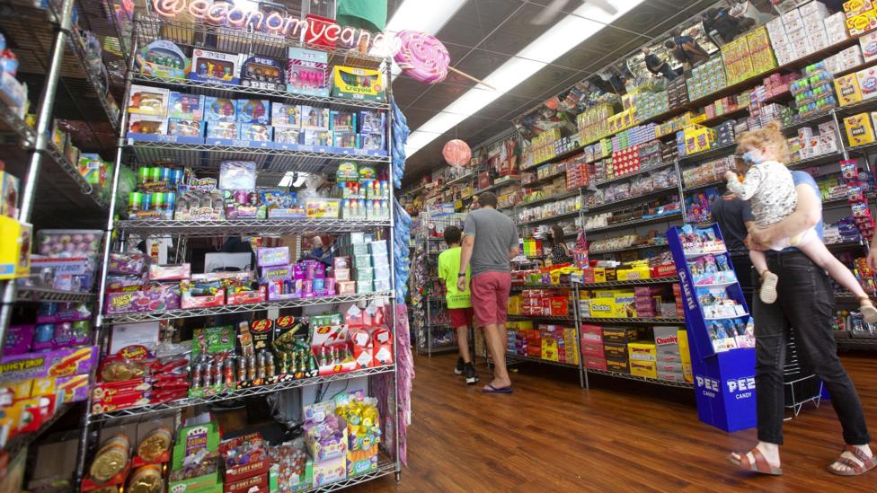 The interior of Economy Candy's shop