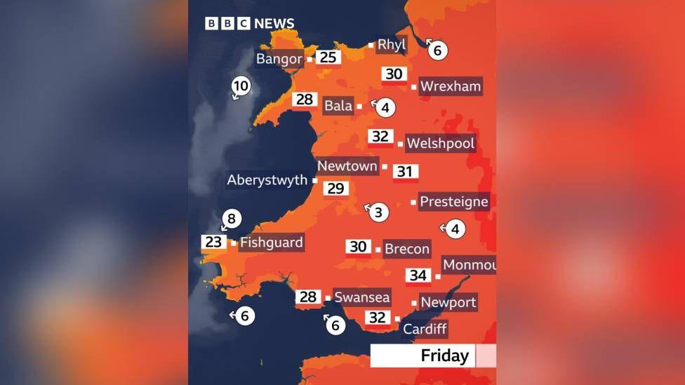Heat map of Wales