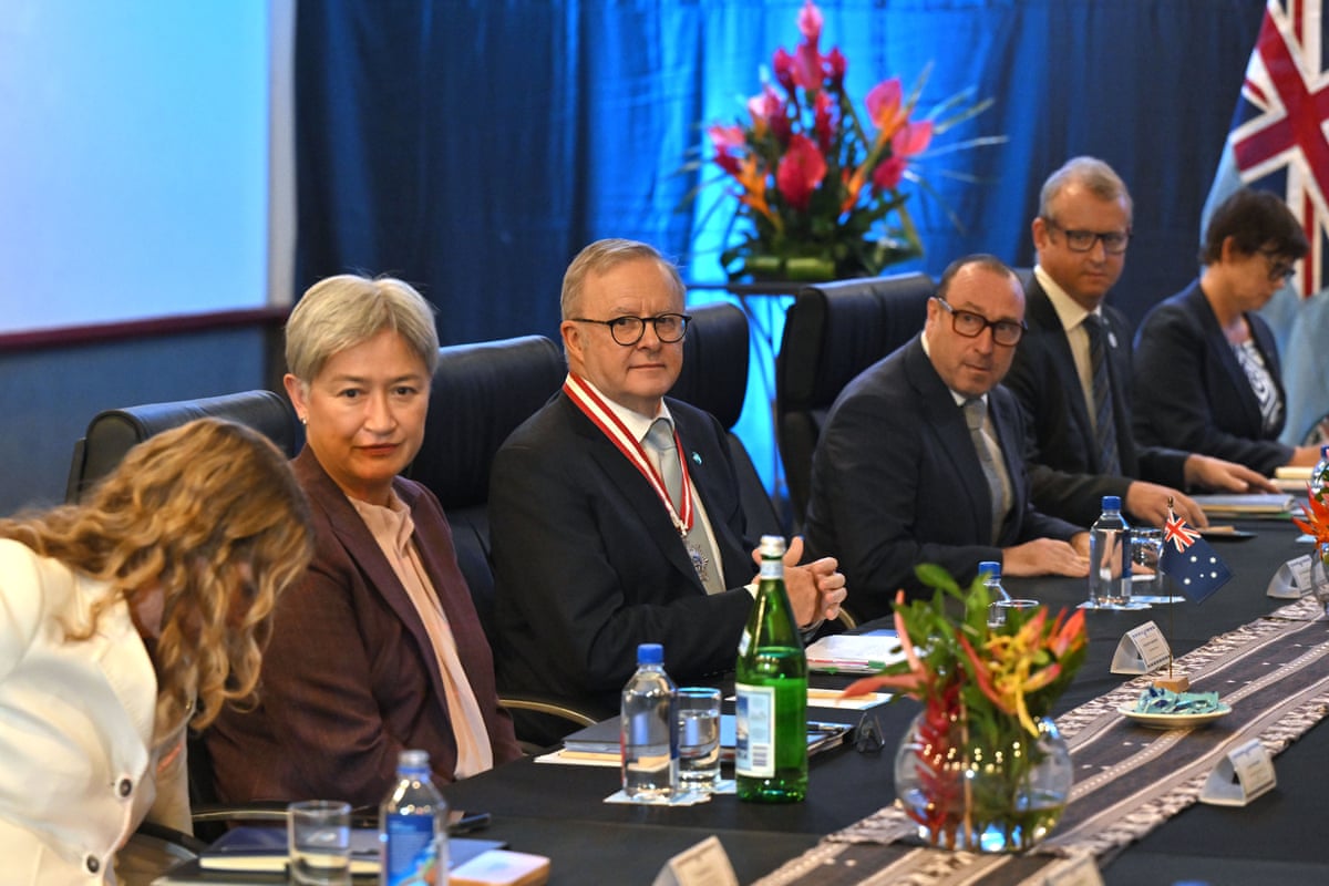 Australian prime minister Anthony Albanese and foreign affairs minister Penny Wong during talks in Fiji