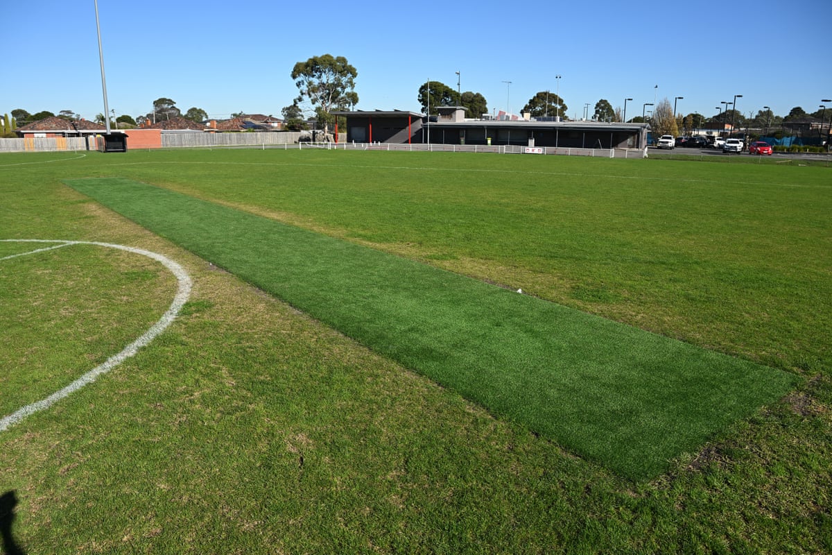 The cricket pitch at Lalor recreation reserve in Melbourne, where Australian rules footballer Nathan Fitzgerald suffered a critical head injury