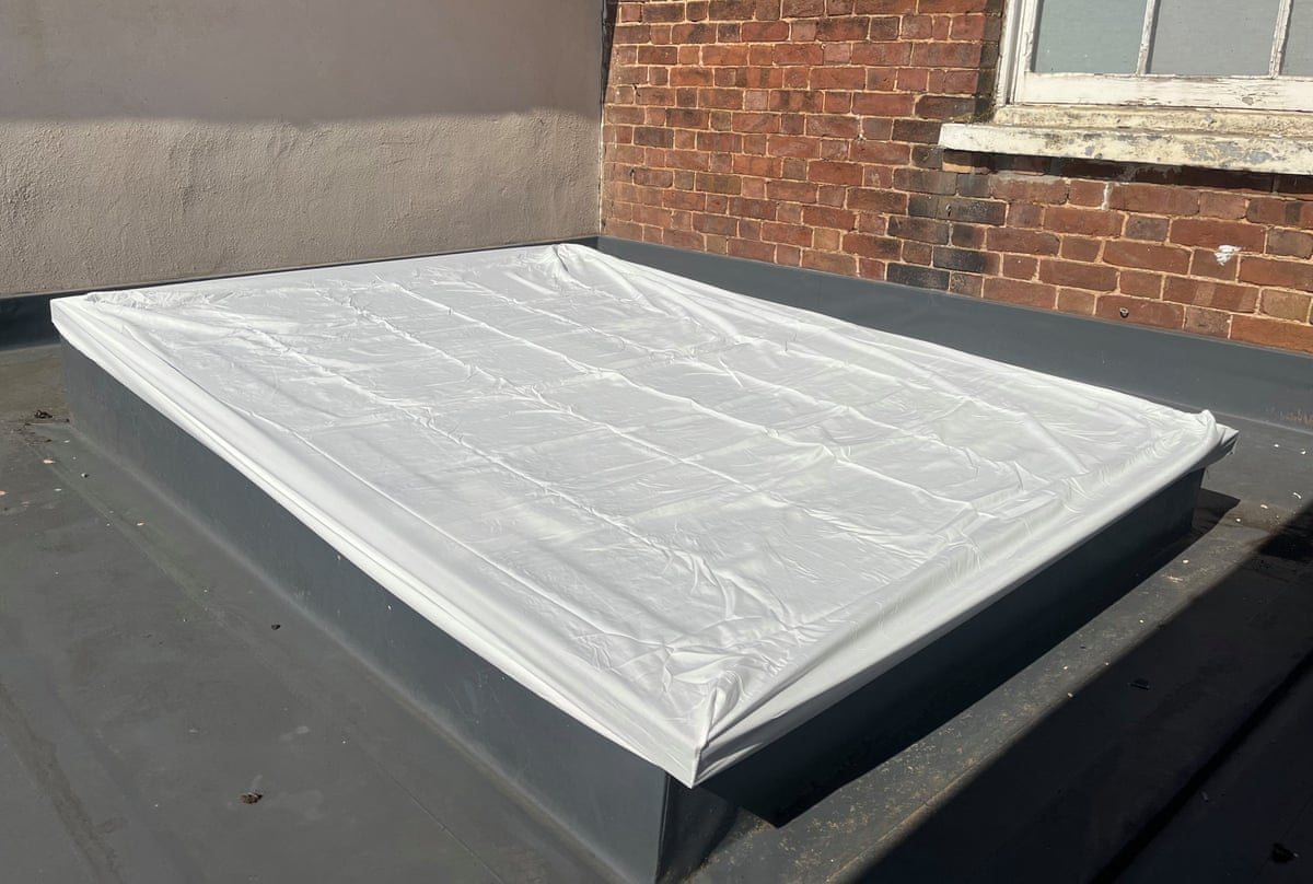 Bojana Bajzelj’s king-size sheet over the roof light in the extension