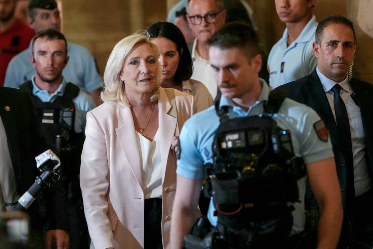 Marine Le Pen leaves after the verdict at the Paris Court of Appeal on July 7, 2026.