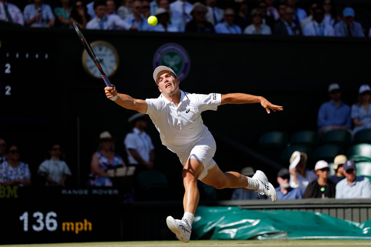 Arthur Fery reaches for a shot against Grigor Dimitrov