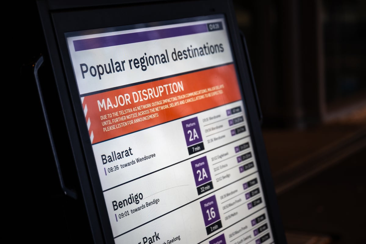 Disrupted V-Line services at Southern Cross Station in Melbourne