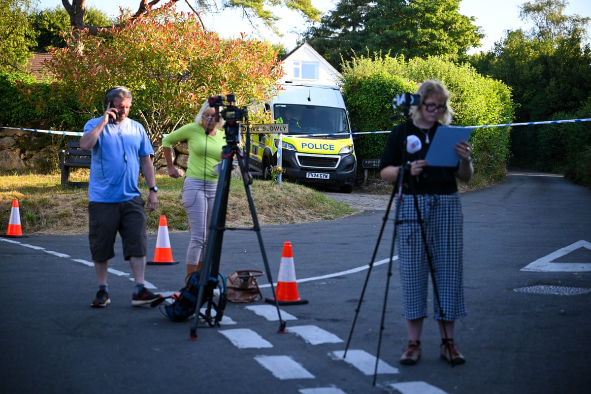 Members of the media are seen outside Ann Widdecombe’s house.