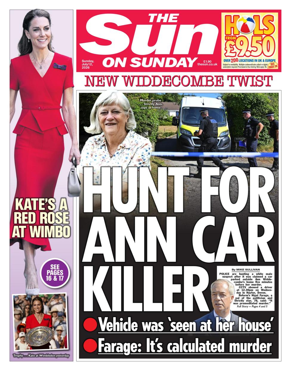 The headline on the front page of the Sun on Sunday reads: