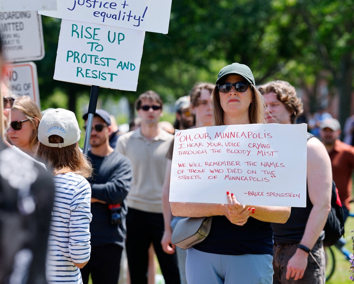 Protesters in Biddeford, Maine.