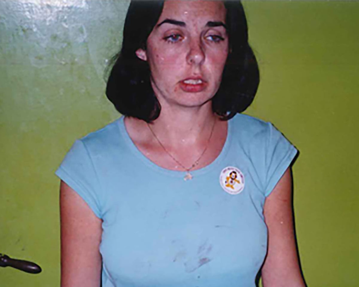 Joanne Lees, photographed less than 24 hours after her boyfriend, Peter Falconio, was murdered and she escaped her own attempted abduction.