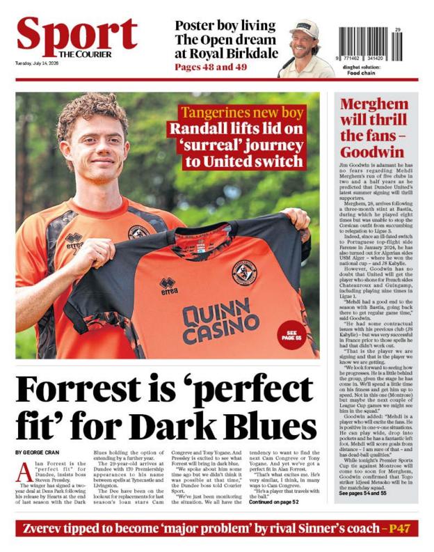 The Courier back page