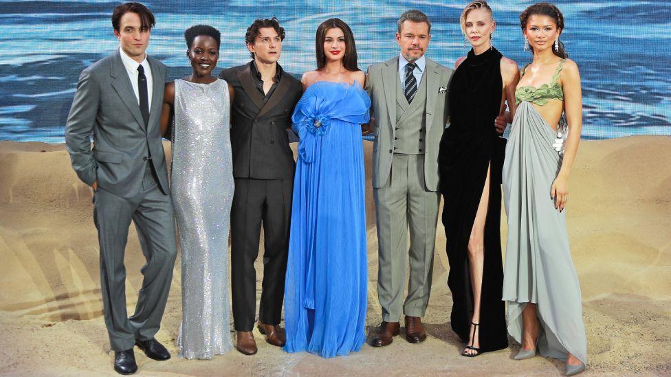 Robert Pattinson, Lupita Nyong'o, Tom Holland, Anne Hathaway, Matt Damon, Charlize Theron and Zendaya attend the World Premiere of