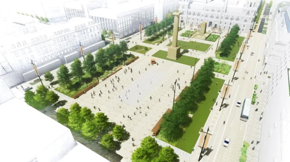 An artist's impression of the new look George Square