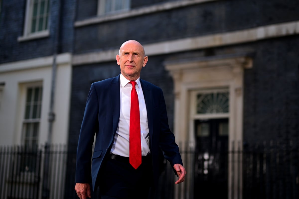 John Healey departs Downing Street as chancellor after being appointed to the position by the new prime minister, Andy Burnham.