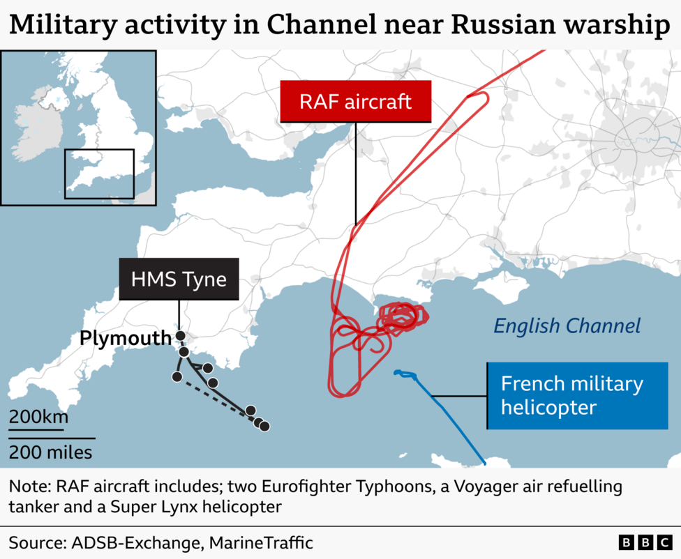 A map shows locations in and around the Channel