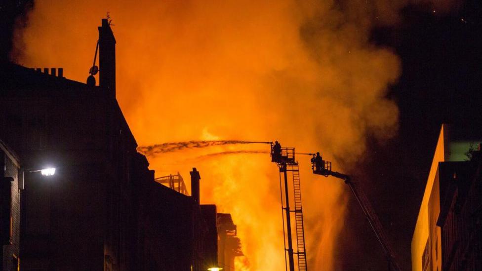 The School of Art building in Glasgow on fire in 2018