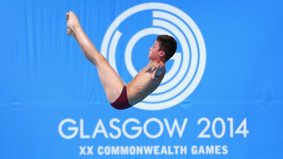 Matthew Dixon of England competes in the Men's 10m Platform Preliminaries at Royal Commonwealth Pool during day ten of the Glasgow 2014 Commonwealth Games in Edinburgh.