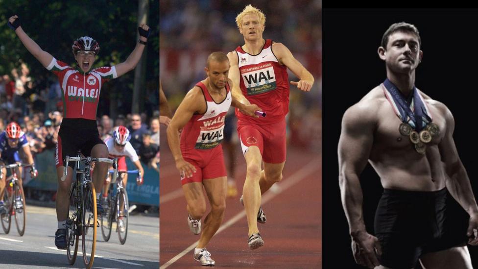 Nicole Cooke, Jamie Baulch ac Iwan Thomas, a Dave Morgan