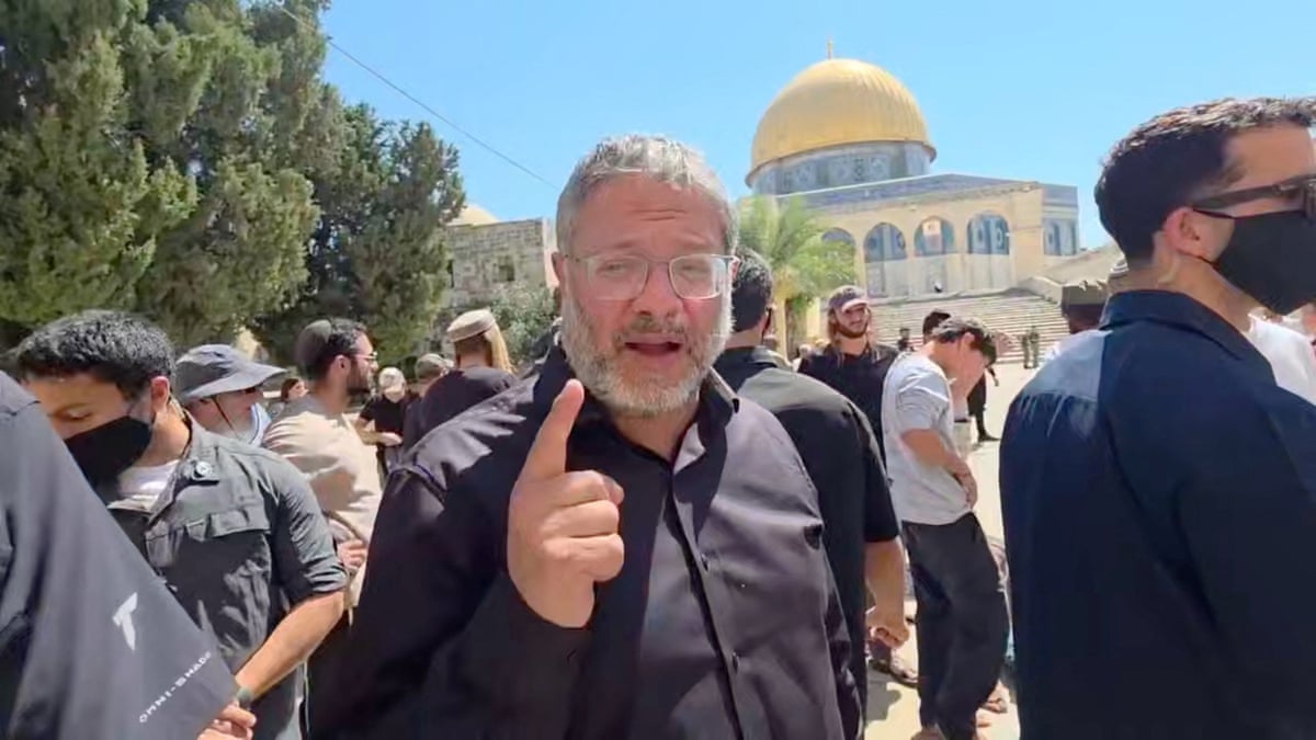 Israel's National Security Minister Itamar Ben-Gvir enters the Al-Aqsa compound
