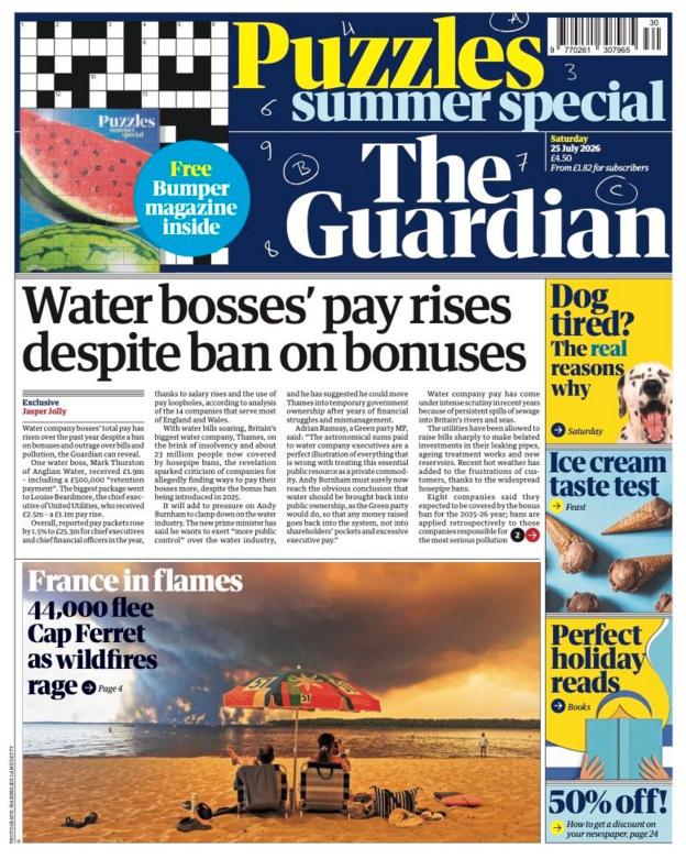 The headline on the front page of reads: