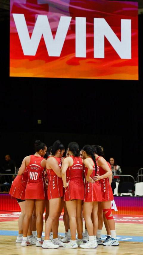 Players during the Netball World Cup 2023 Pool F match between Tonga and Scotland in Cape Town