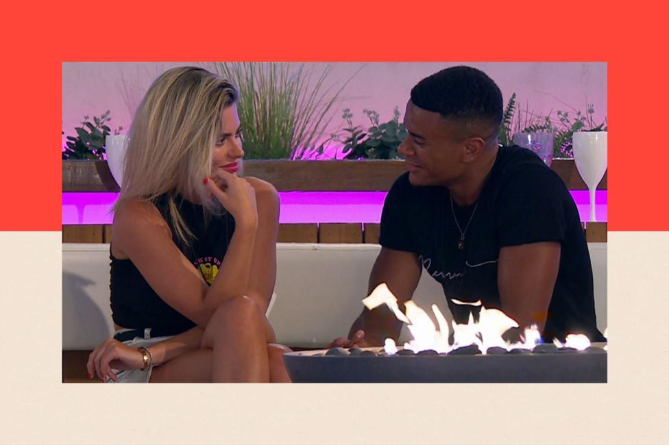 Megan Barton Hanson and Wes Nelson chat together in the Love Island villa