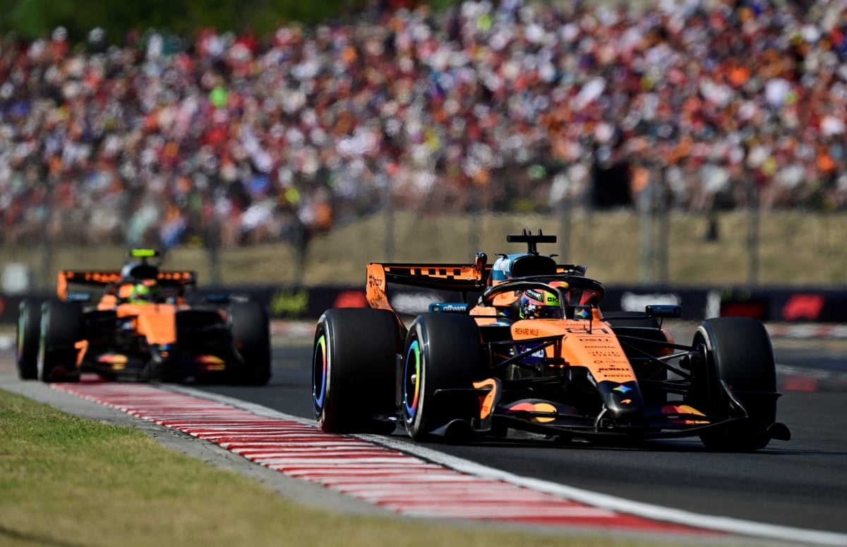 McLaren's Oscar Piastri and Lando Norris in action in Budapest