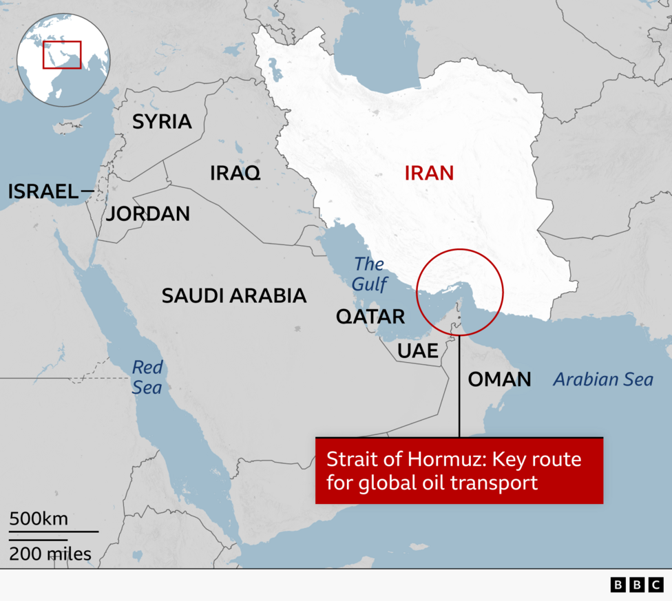 Map of Strait of Hormuz